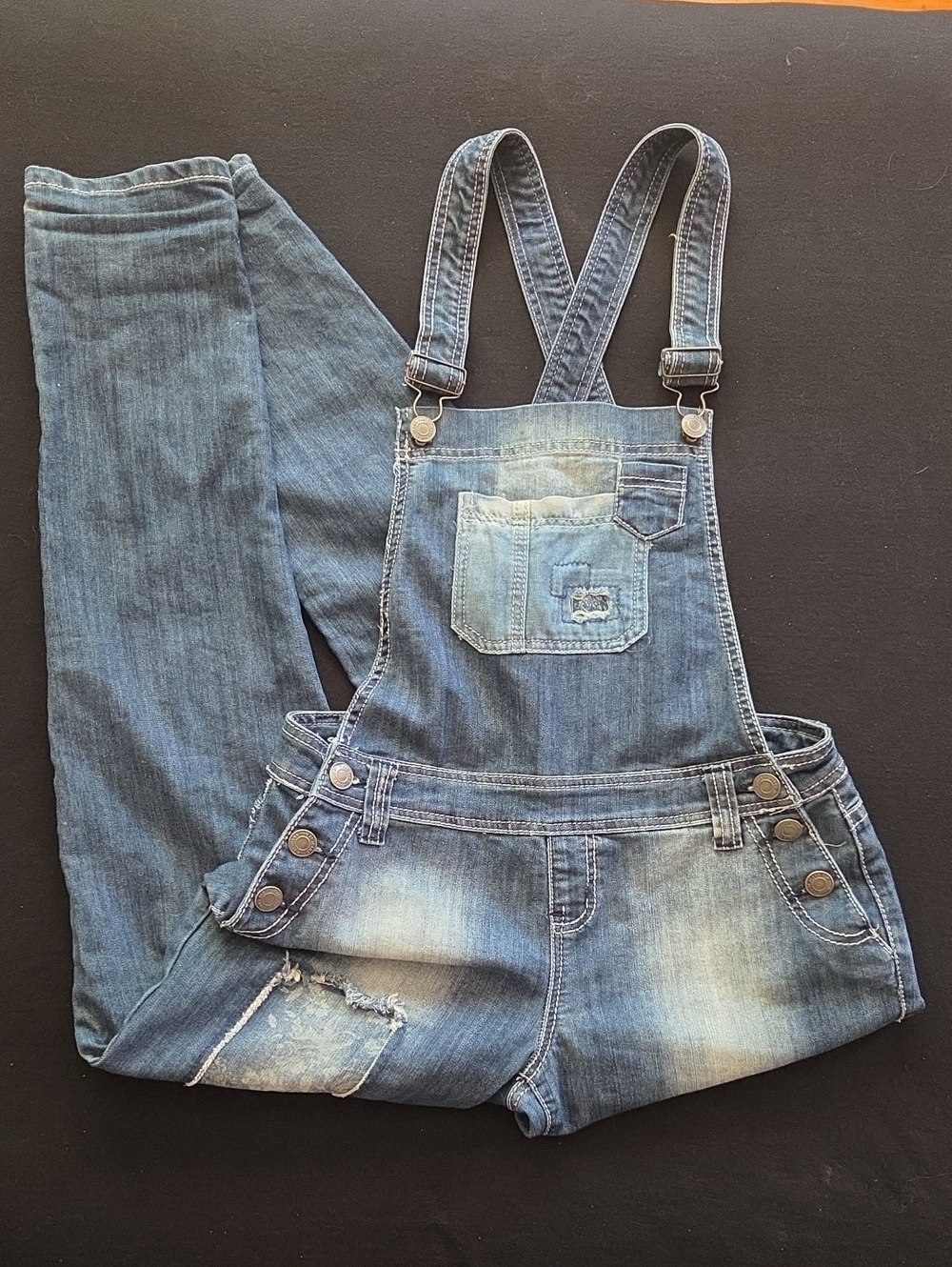 Rue21 Blue Denim Women's Overalls Jeans Size 3/4 Pre-Owned GC - Picture 1 of 8
